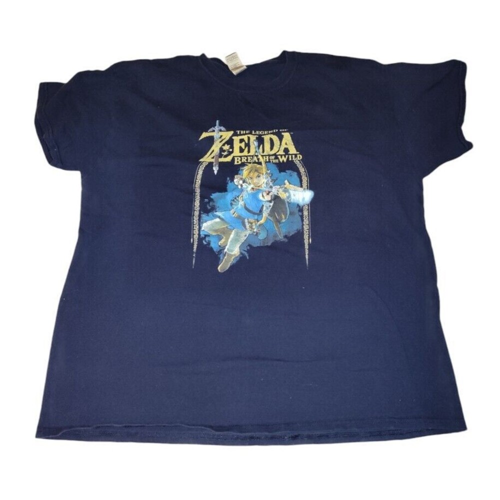 The Legend Of Zelda Breath Of The Wild T-Shirt Blue Adult XL Nintendo Video Game